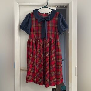 EUC Unique Vintage Arden Babydoll red tartan plaid dress - L